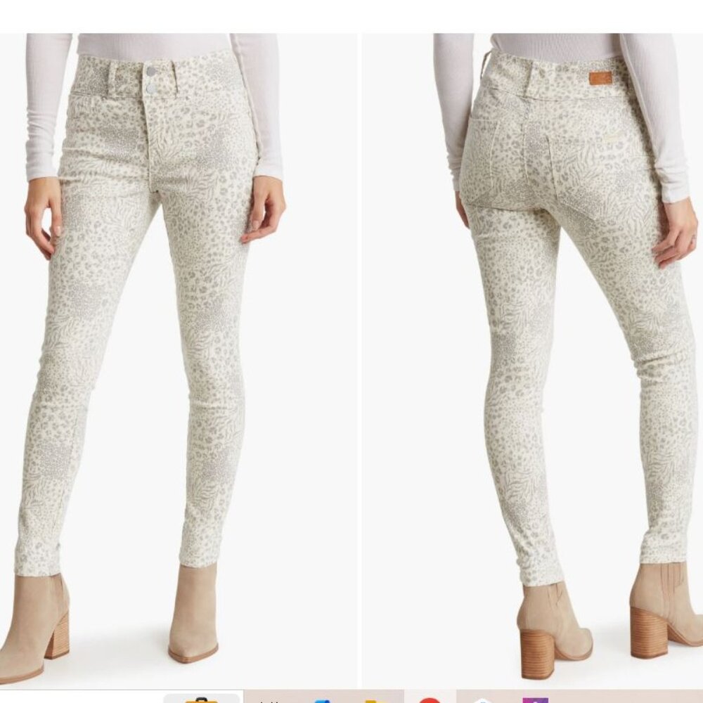 Seven7 Animal Print Jeans High Rise Curvy Legging Size 6